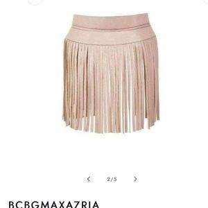 BCBG fringe contour waist belt